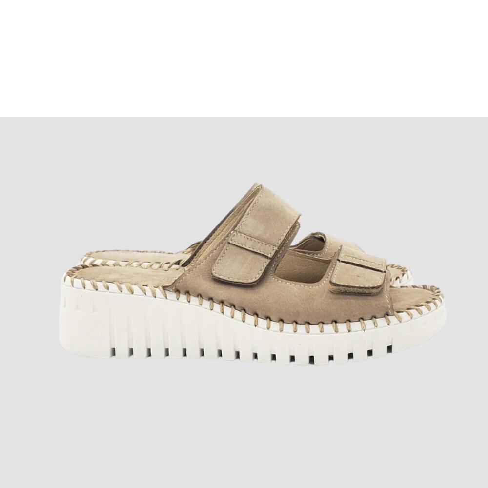 NEW ERIC MICHAEL women's barcelona slides in beige